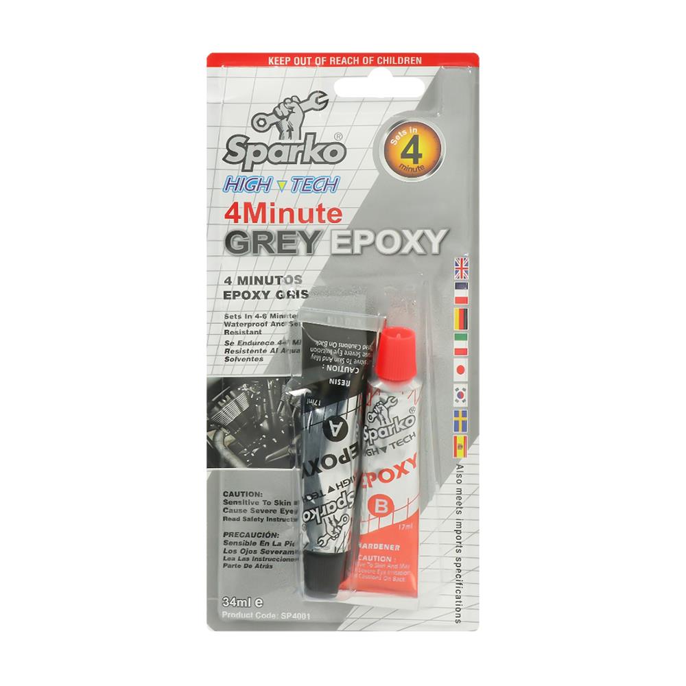 กาวอีพ็อคซี่งานเหล็ก SPARKO 34มิลลิ ลิตร สีเทา