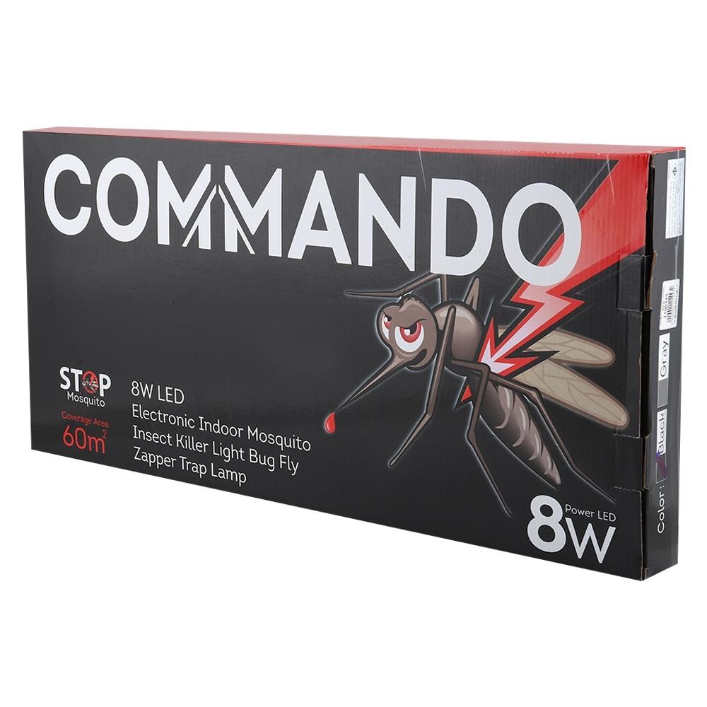 เครื่องช็อตยุงเเละเเมลง COMMANDO 8 วัตต์ สีดำ