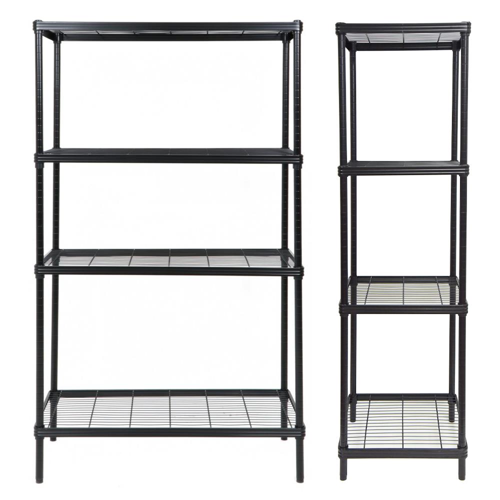 ชุดชั้นวางของโล่ง 4 ชั้น FURDINI WIRE LINNER STEEL สีดำ 2 ชิ้น