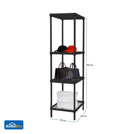 ชุดชั้นวางของโล่ง 4 ชั้น FURDINI WIRE LINNER STEEL สีดำ 2 ชิ้น_9