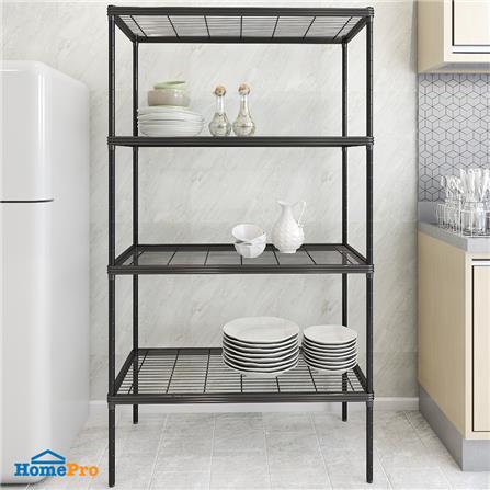 ชุดชั้นวางของโล่ง 4 ชั้น FURDINI WIRE LINNER STEEL สีดำ 2 ชิ้น_6