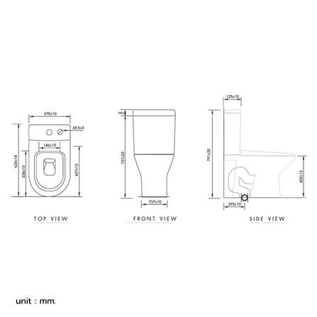สุขภัณฑ์ 2 ชิ้น NASCO NC-7622S-WA 3/4.5 ลิตร สีขาว_1