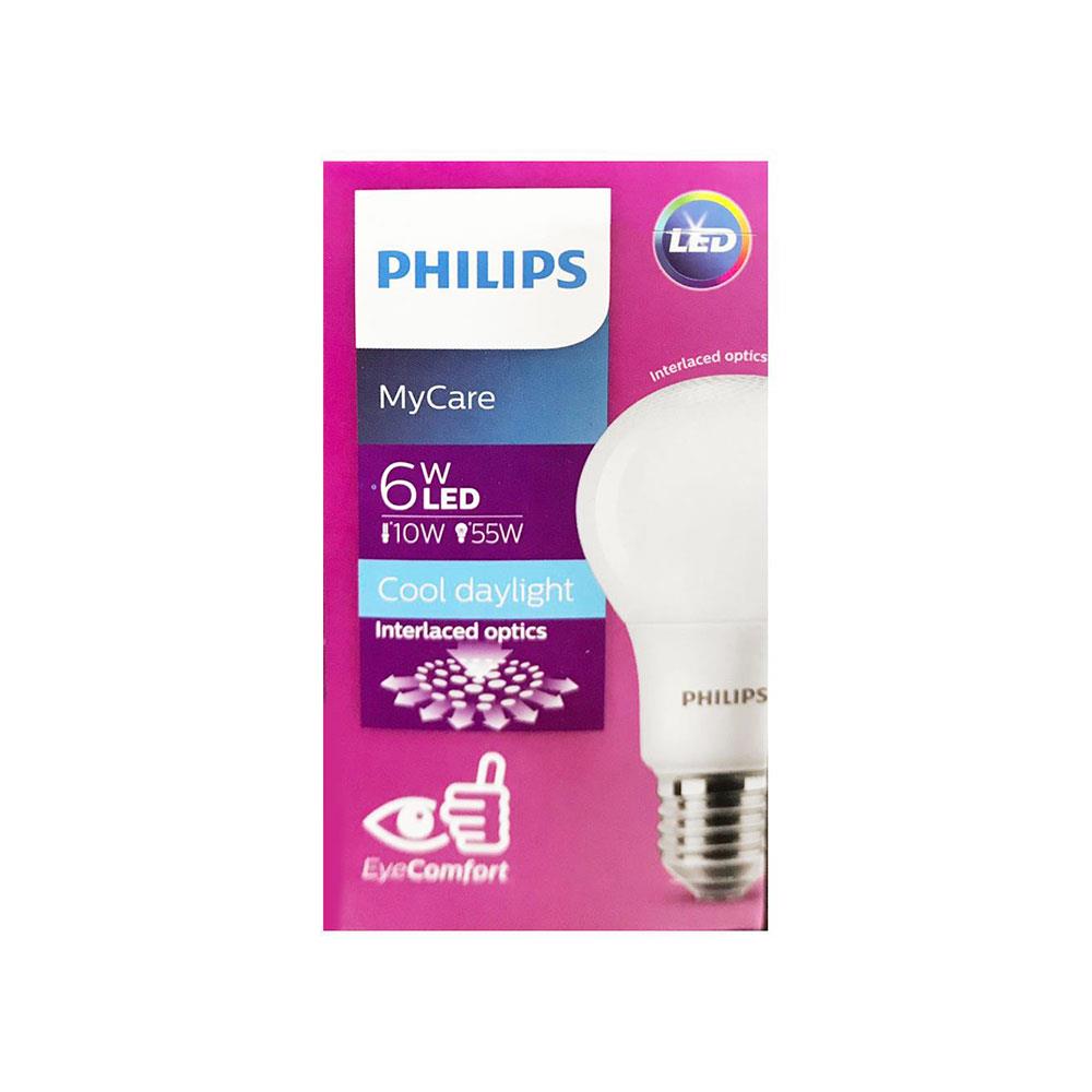 หลอดไฟ LED PHILIPS A60 E27 6วัตต์ สีขาวสว่าง
