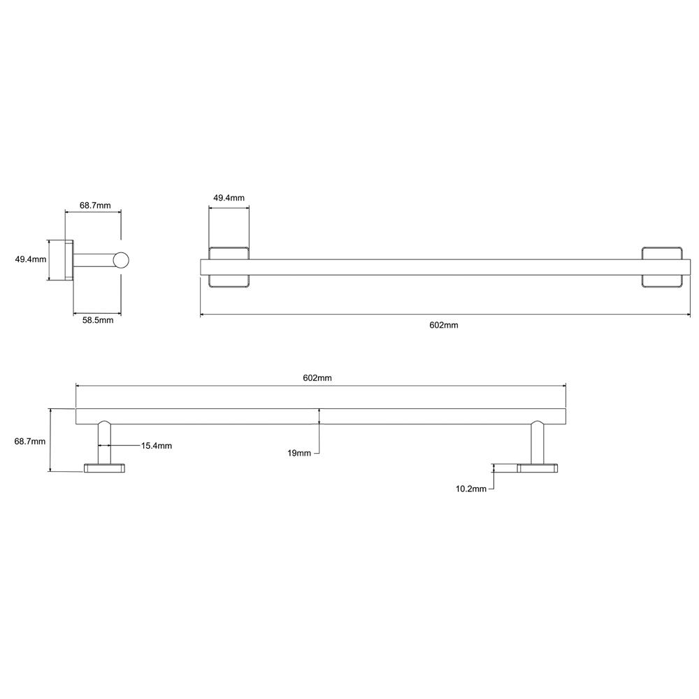 ราวแขวนผ้า NOVABATH NVB-601S สเตนเลส