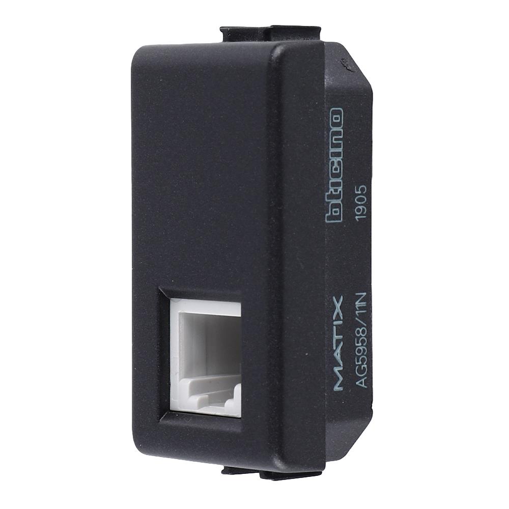 เต้ารับโทรศัพท์ BTICINO 6P/4C SAG5958/11N สีขาว