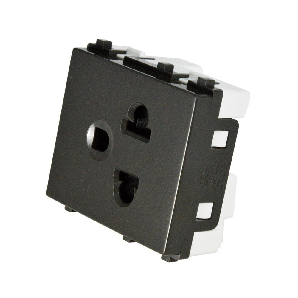 เต้ารับเดี่ยว 3 ขา มีม่านนิรภัย SCHNEIDER 84426MUES_BZ สีน้ำตาล