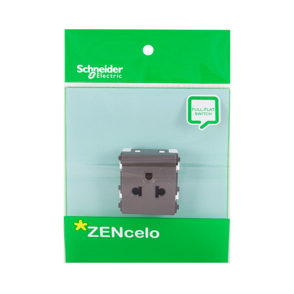 เต้ารับเดี่ยว 3 ขา มีม่านนิรภัย SCHNEIDER 84426MUES_BZ สีน้ำตาล