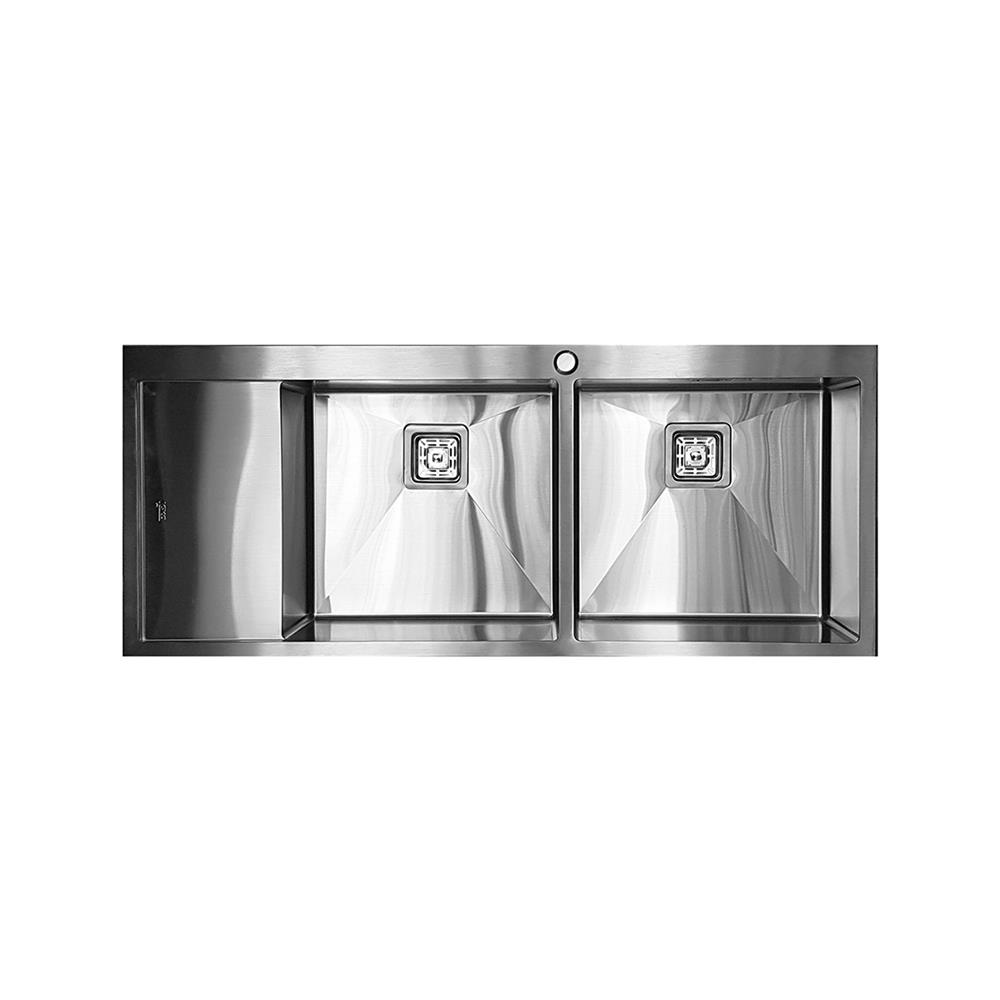 ซิงค์ฝังสแควร์ 2หลุม 1ที่พักซ้าย TEKA TQB R10 2B1D สเตนเลส