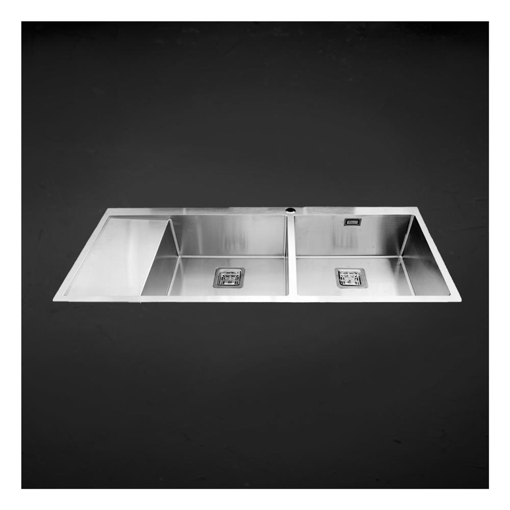 ซิงค์ฝังสแควร์ 2หลุม 1ที่พักซ้าย TEKA TQB R10 2B1D สเตนเลส