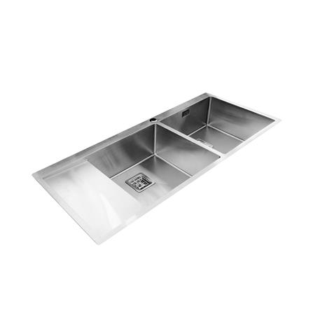 ซิงค์ฝังสแควร์ 2หลุม 1ที่พักซ้าย TEKA TQB R10 2B1D สเตนเลส_1