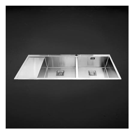 ซิงค์ฝังสแควร์ 2หลุม 1ที่พักซ้าย TEKA TQB R10 2B1D สเตนเลส_2