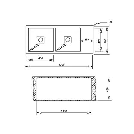 ซิงค์ฝังสแควร์ 2หลุม 1ที่พักซ้าย TEKA TQB R10 2B1D สเตนเลส_3