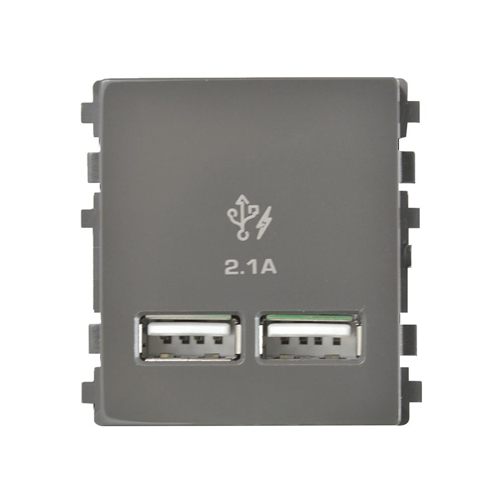 เต้ารับ USB 2 ช่อง SCHNEIDER 8432USB_BZ 2.1 แอมแปร์ สีน้ำตาล