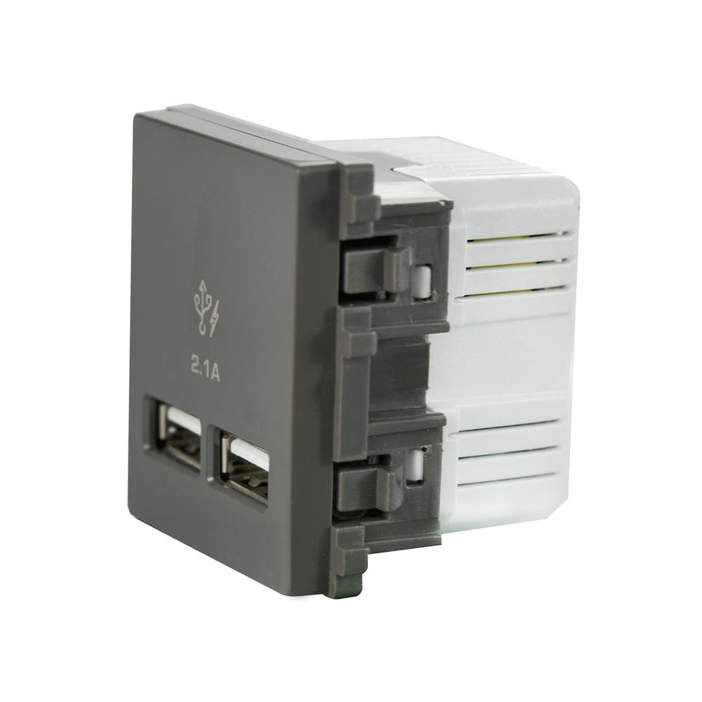 เต้ารับ USB 2 ช่อง SCHNEIDER 8432USB_BZ 2.1 แอมแปร์ สีน้ำตาล