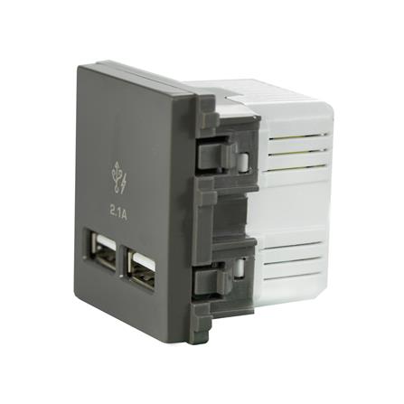 เต้ารับ USB 2 ช่อง SCHNEIDER 8432USB_BZ 2.1 แอมแปร์ สีน้ำตาล_1