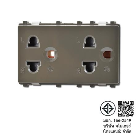 เต้ารับคู่ 3 ขา มีม่านนิรภัย SCHNEIDER 84426LUES2_BZ สีน้ำตาล_3