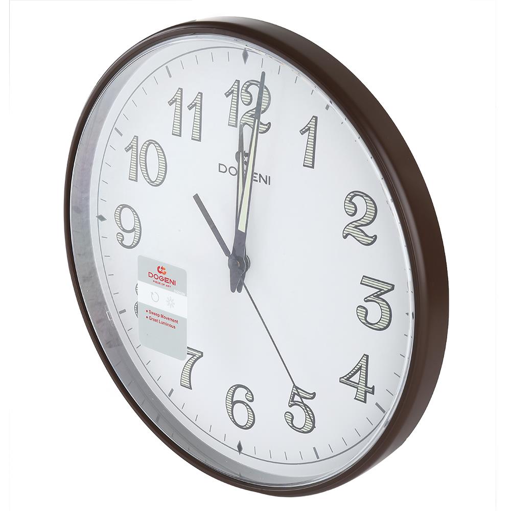 นาฬิกาแขวน DOGENI WNP015DB 10.5 นิ้ว สีน้ำตาลเข้ม