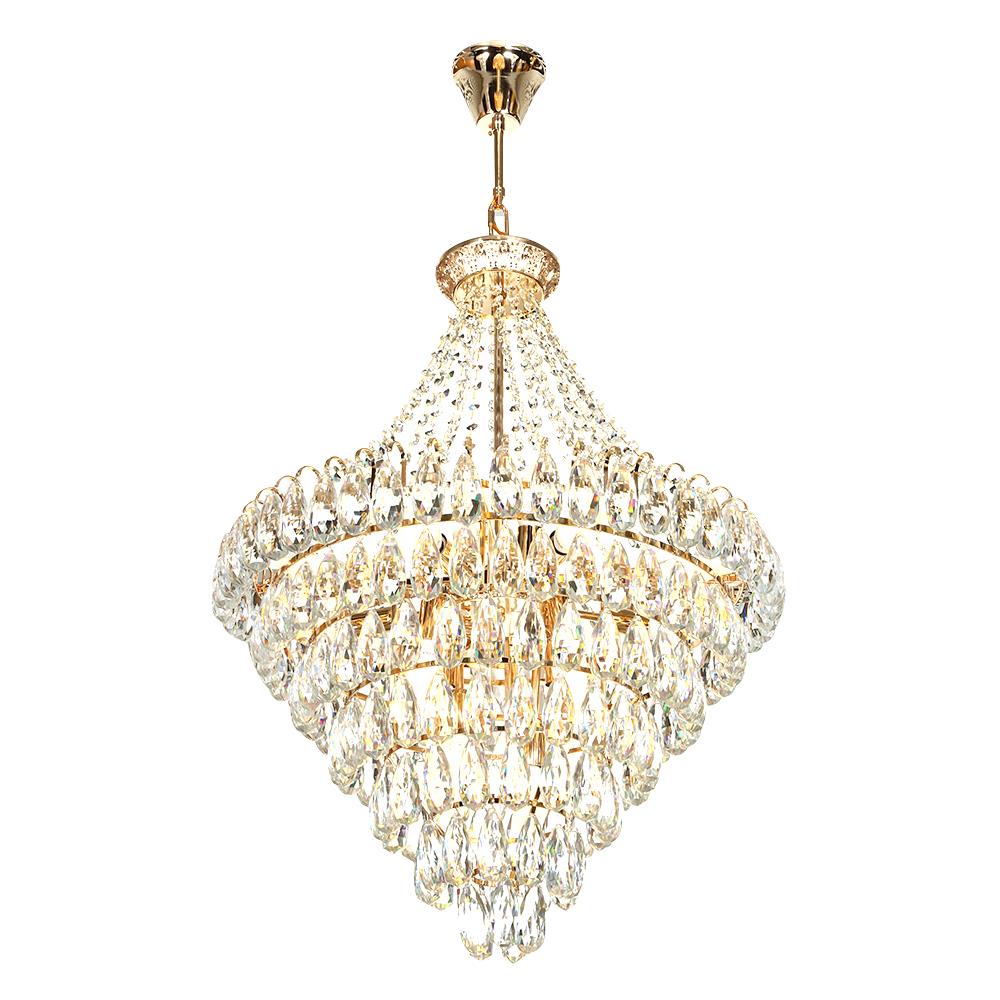 ไฟช่อ CST 2679-600 แก้ว/อะคริลิค/สีทอง 16หัว