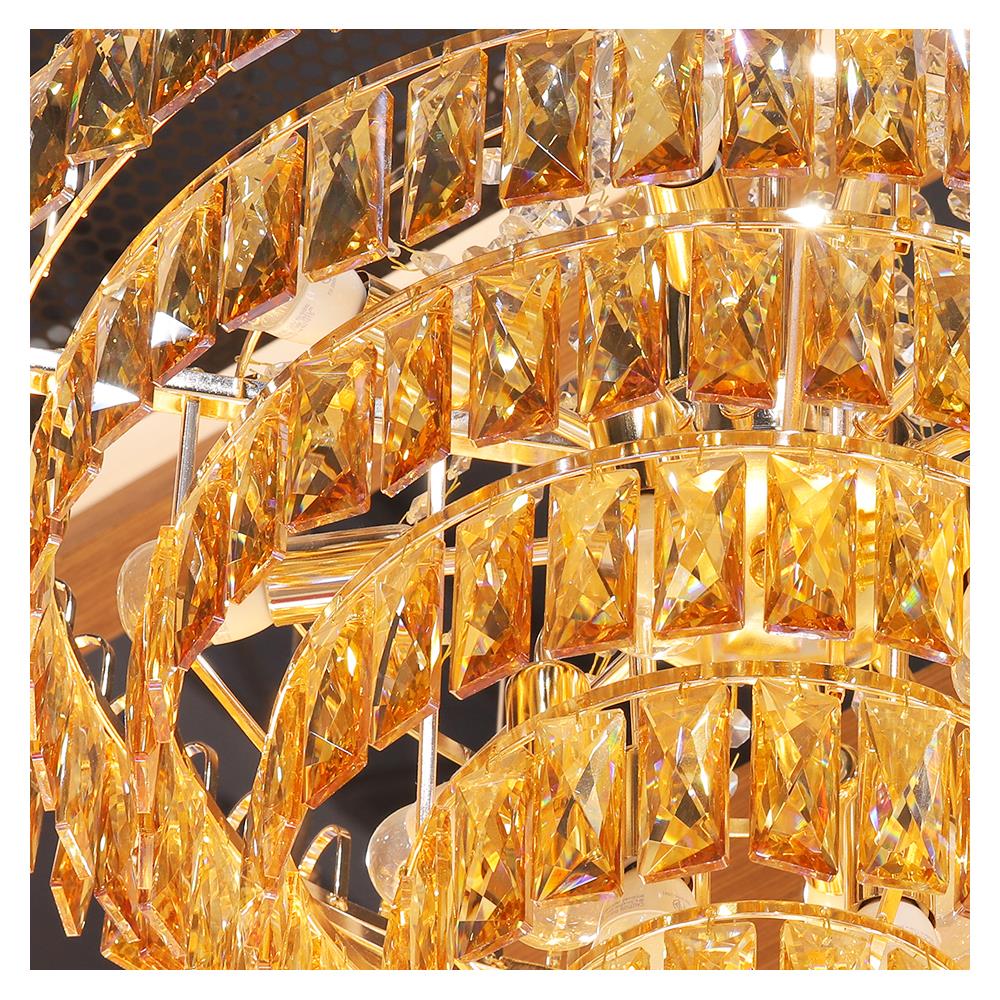 ไฟช่อ CST 2680-600 แก้ว/อะคริลิค/สีทอง 16หัว