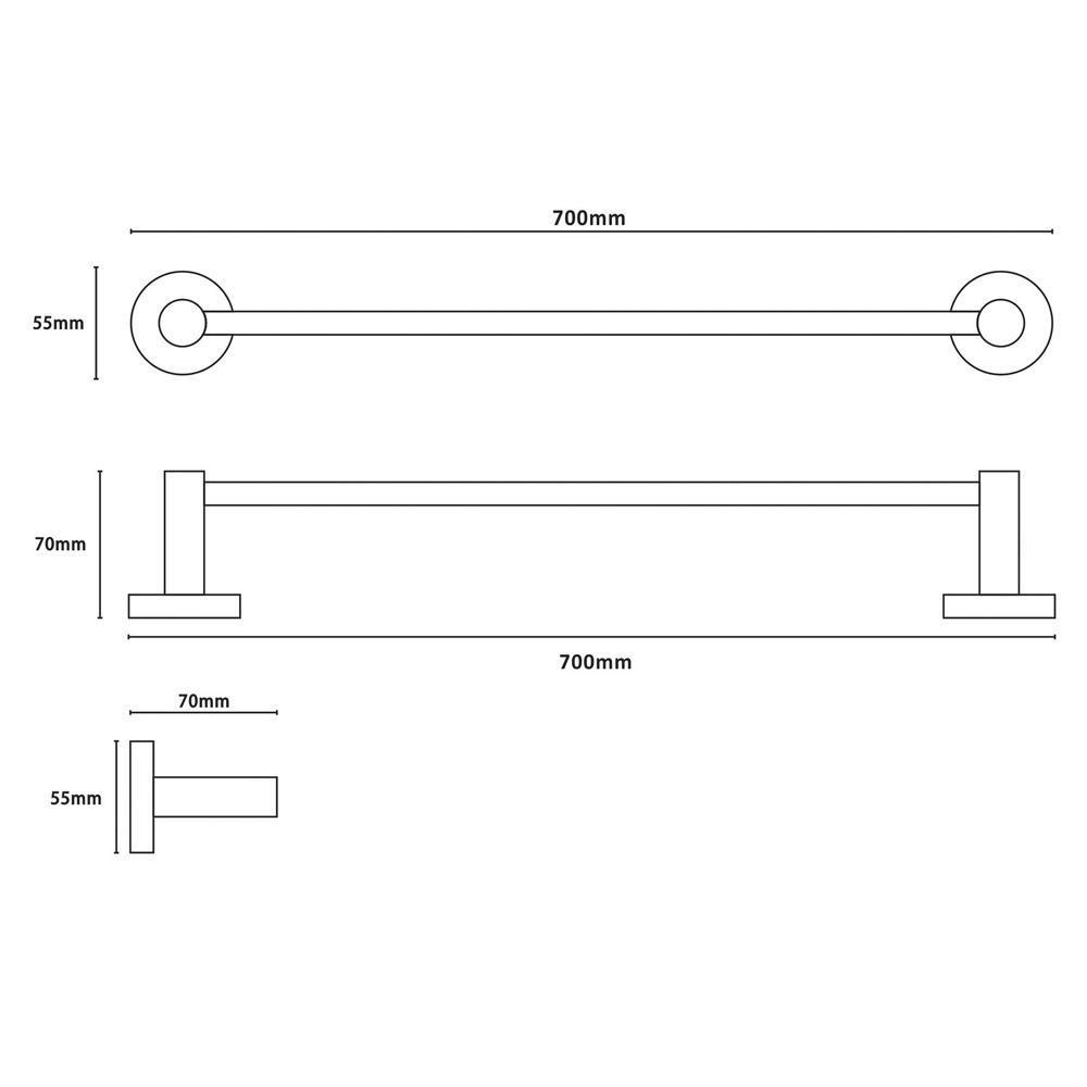 ราวแขวนผ้า NOVABATH NVB-T006 สีโครม