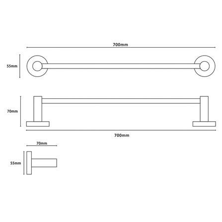 ราวแขวนผ้า NOVABATH NVB-T006 สีโครม_2