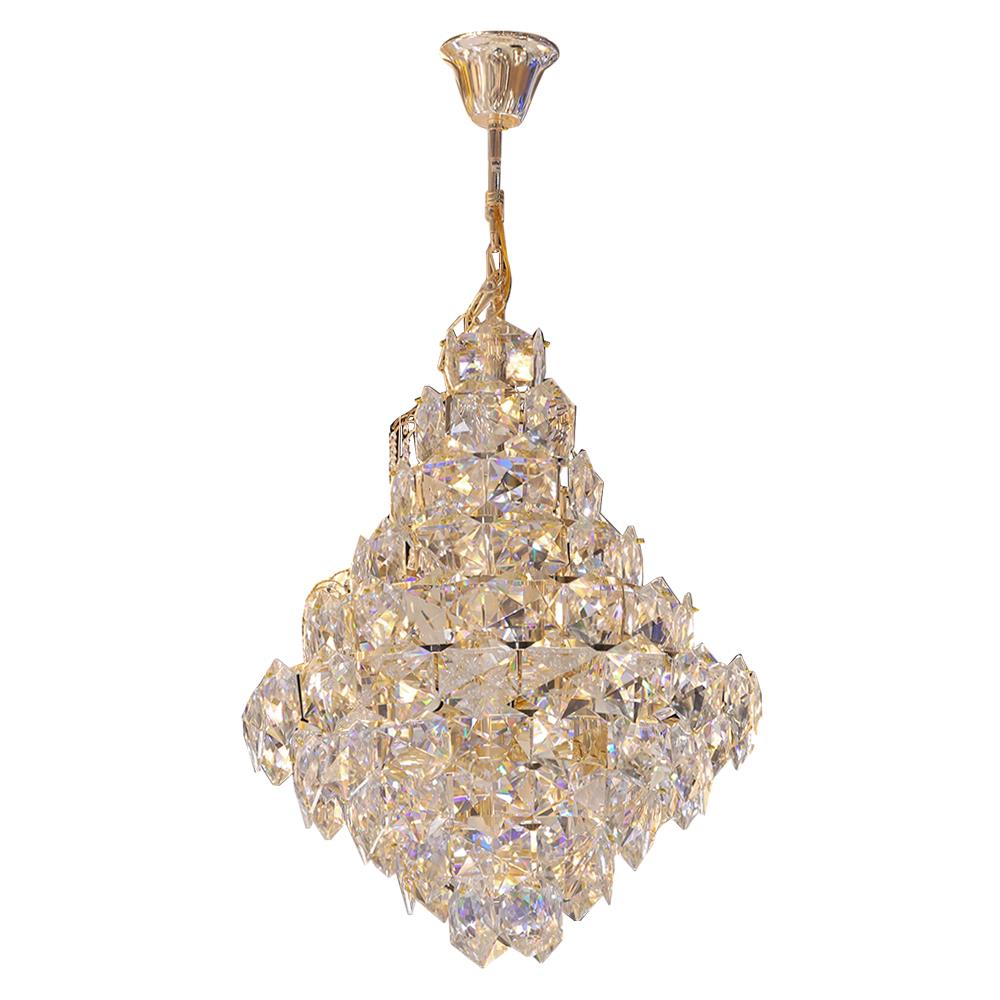 ไฟช่อ CST 86628-600 แก้ว/อะคริลิค/สีขาว/สีทอง 21หัว