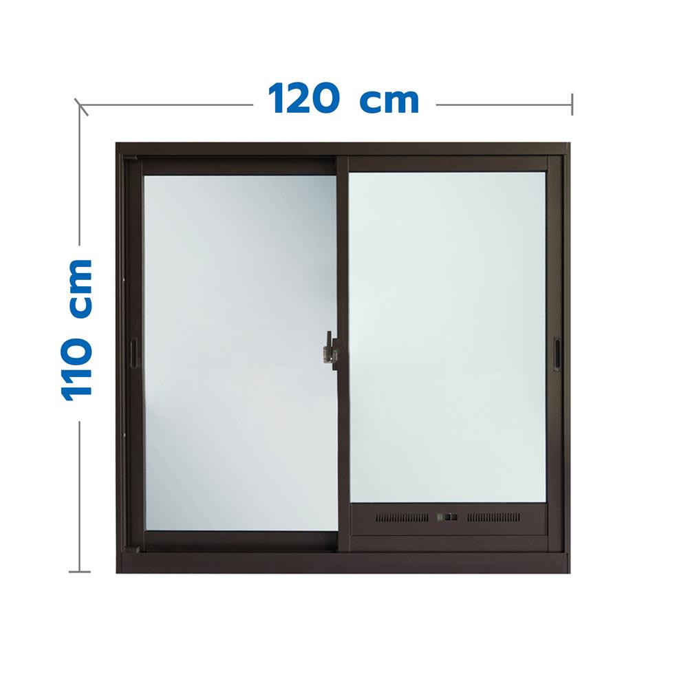 หน้าต่างAluminum บานเลื่อน S-S มุ้ง J-TRUST 120x110 ซม. สีน้ำตาล
