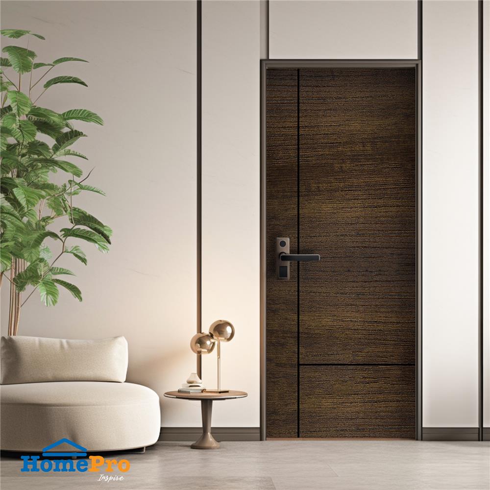 ประตูภายใน ไวนิล AZLE MD2 80X200 ซม. สี DARK MOCHA เจาะลูกบิด