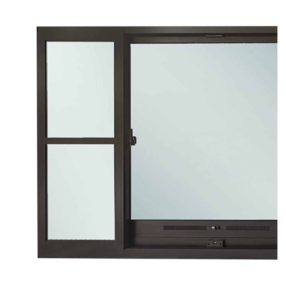 หน้าต่างบานเลื่อน อะลูมิเนียม S-F-S มุ้ง SANKYOALUMI J-TRUST 180X110 ซม. สีน้ำตาล