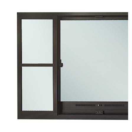 หน้าต่างบานเลื่อน อะลูมิเนียม S-F-S มุ้ง SANKYOALUMI J-TRUST 180X110 ซม. สีน้ำตาล_1