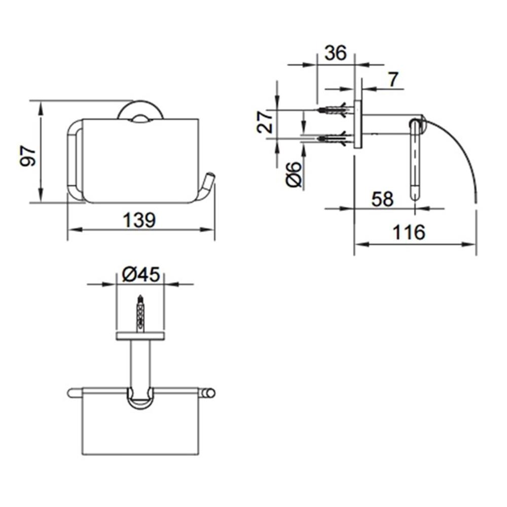 ที่ใส่กระดาษชำระ KOHLER K-97901T-CP สีโครม