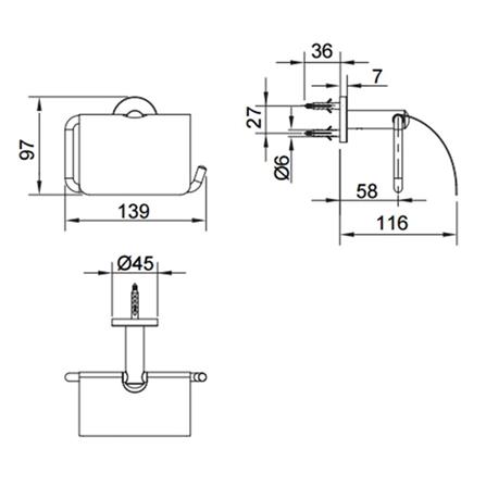 ที่ใส่กระดาษชำระ KOHLER K-97901T-CP สีโครม_1