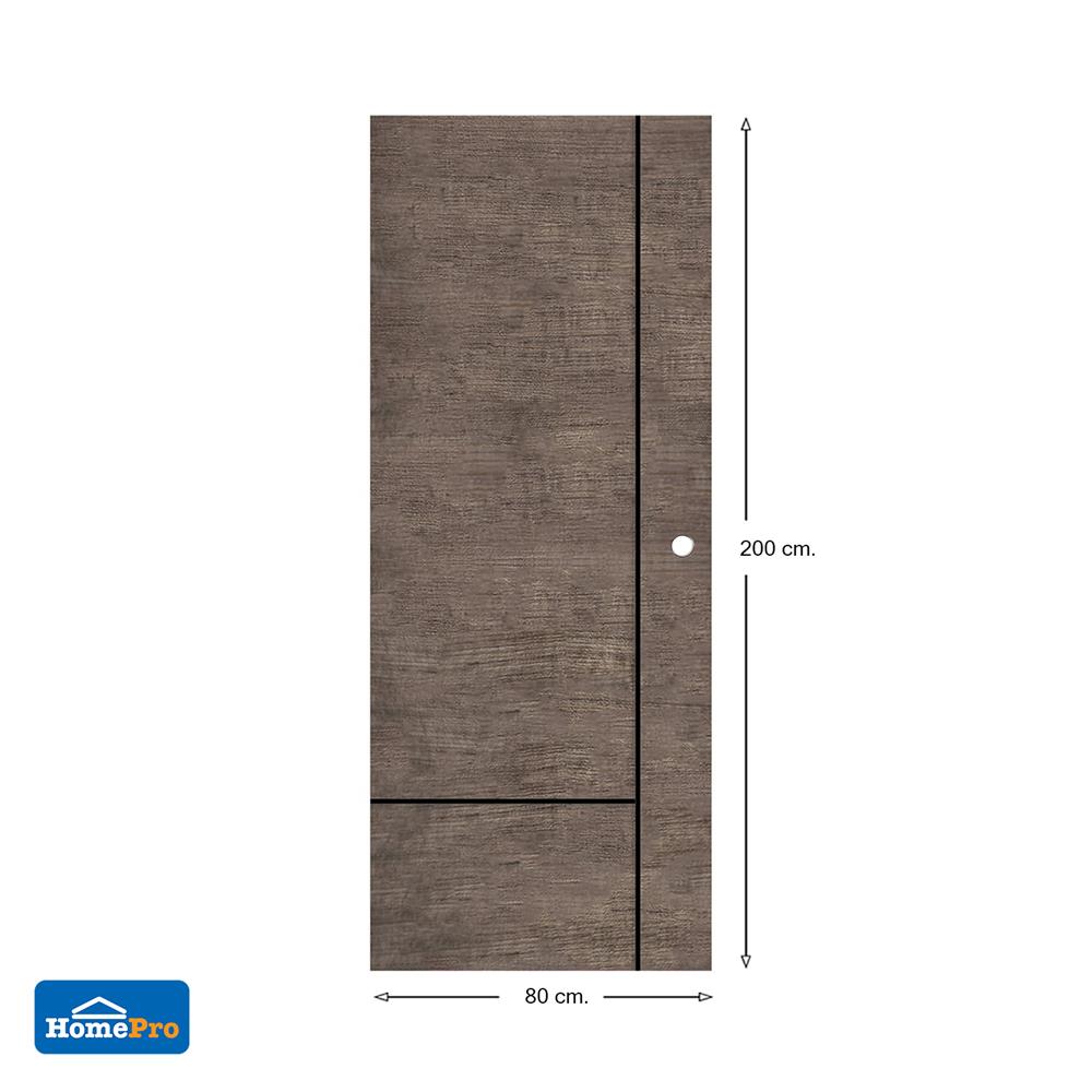ประตูภายใน ไวนิล AZLE MD2 80X200 ซม. สี BROWN CAPPUCCINO เจาะลูกบิด