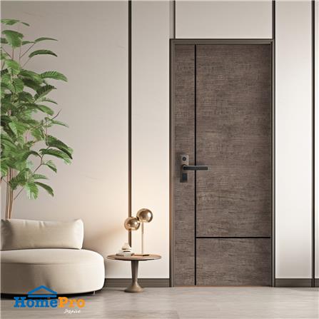 ประตูภายใน ไวนิล AZLE MD2 80X200 ซม. สี BROWN CAPPUCCINO เจาะลูกบิด_3