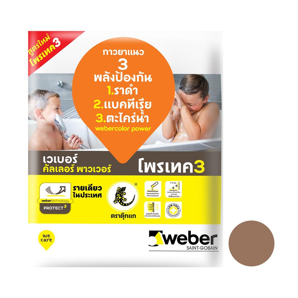 กาวยาแนว เวเบอร์คัลเลอร์ พาวเวอร์ 1 กก. สีน้ำตาลวู๊ด