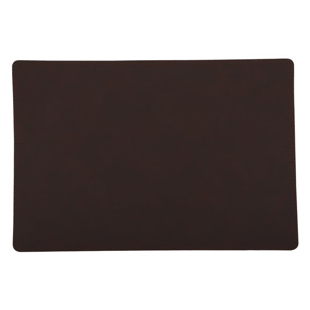 แผ่นรองจาน KAN LEATHER สีน้ำตาลเข้ม