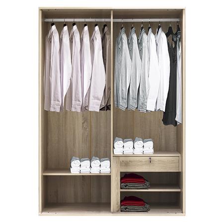 ตู้เสื้อผ้าบานเลื่อน BURO AMPLE WSE-140 140 ซม. สีโซลิดโอ๊ค_1