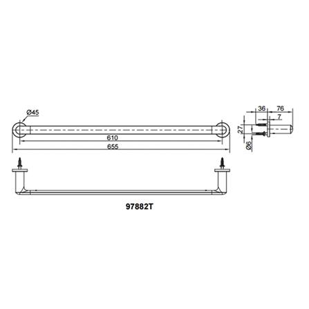 ราวแขวนผ้า KOHLER K-97882T-CP สีโครม_1