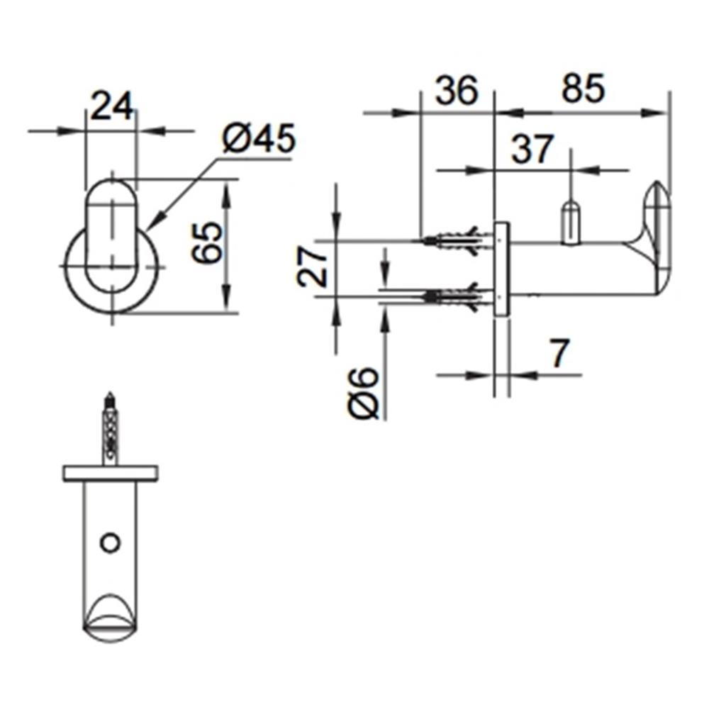 ขอแขวนผ้า K-97897T-CP โครม