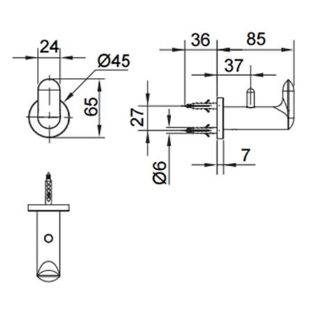 ขอแขวนผ้า K-97897T-CP โครม_1
