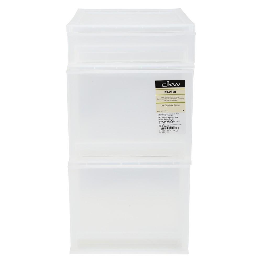 ชั้นลิ้นชักเล็ก 3 ชั้น DKW HH-463/2-1S 17x21.2x33 ซม. สีขาว/ใส