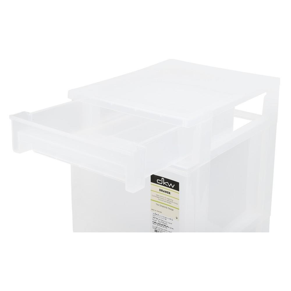 ชั้นลิ้นชักเล็ก 3 ชั้น DKW HH-463/2-1S 17x21.2x33 ซม. สีขาว/ใส
