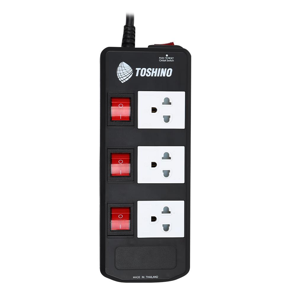 รางปลั๊กไฟ 3 ช่อง 3 สวิตซ์ TOSHINO TIS315 3 ม.