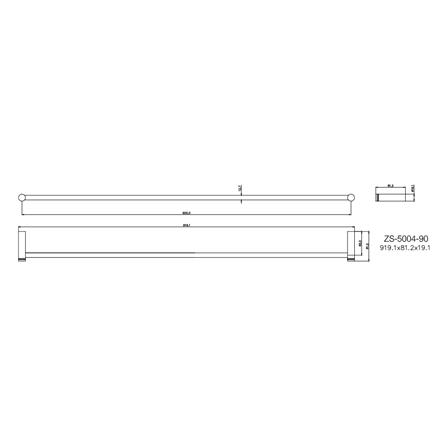 ราวแขวนผ้า WS ZS-5004-90 90 ซม. สเตนเลส_1