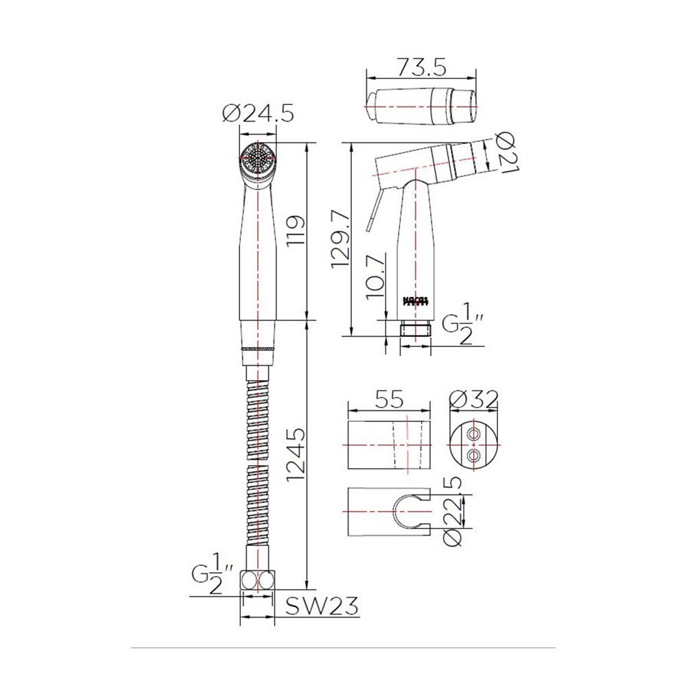 สายฉีดชำระครบชุด KA-16-345-63