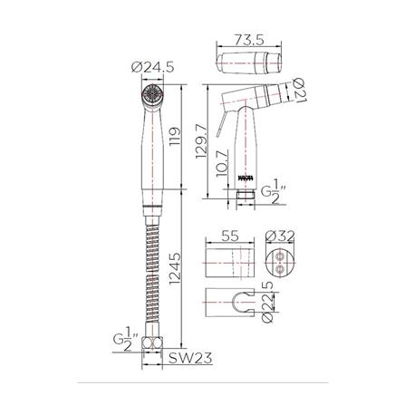 สายฉีดชำระครบชุด KA-16-345-63_2