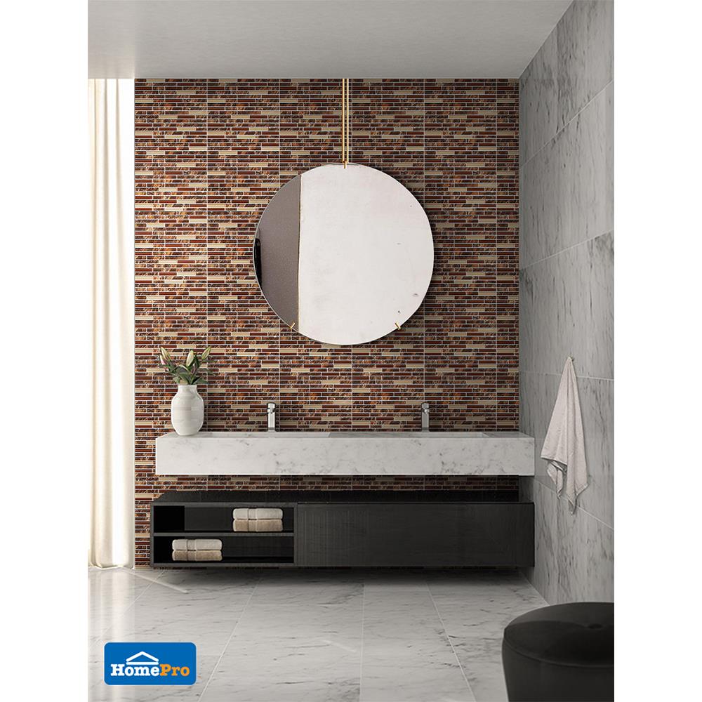 โมเสคแก้ว 30x30 ซม. เพ็ดดร้า น้ำตาล