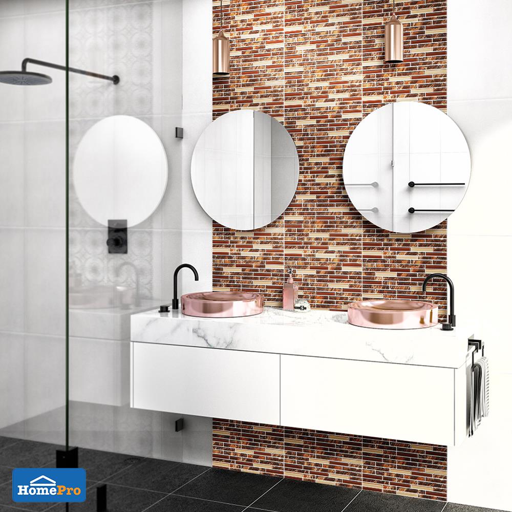 โมเสคแก้ว 30x30 ซม. เพ็ดดร้า น้ำตาล