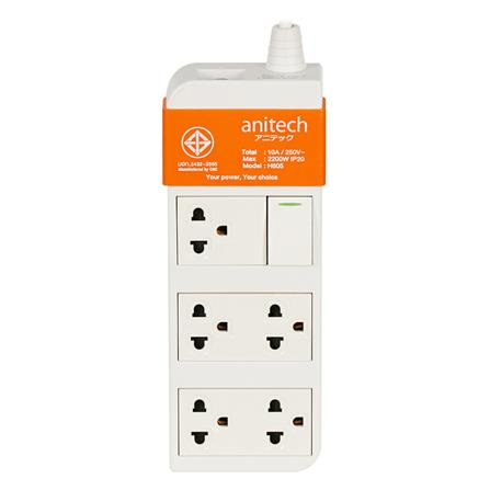 รางปลั๊กไฟ 5 ช่อง 1 สวิตซ์ ANITECH H605 3 ม._0