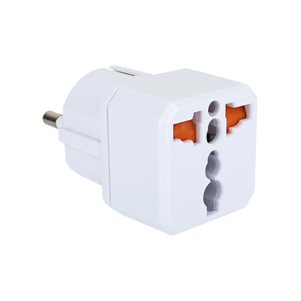 ปลั๊กแปลง 2 ขากลม TOSHINO EA 3500 วัตต์ สีขาว